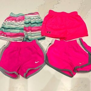2T Girls Nike and Under Armor Shorts
